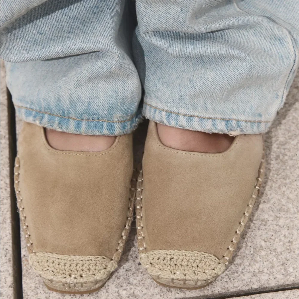 ZARA Suede Espadrille Slingbacks